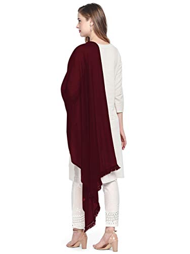 Woman's Maroon Chiffon Dupatta (Free Size)4
