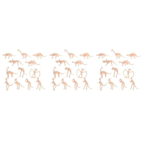 Mobestech 3 Juegos Modelo De Esqueleto De Dinosaurio Diminutas Figuras De Dinosaurio Esqueleto Juguetes De Esqueleto De Dinosaurio Hueso De Dinosaurio Beige Plastico 12 Uds * 3