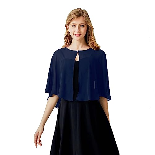Ciormis Chiffon Capelet Women's Soft Shawls and Wraps for Evening Dresses, Wedding Formal Dress Shawl Cape Cover up3