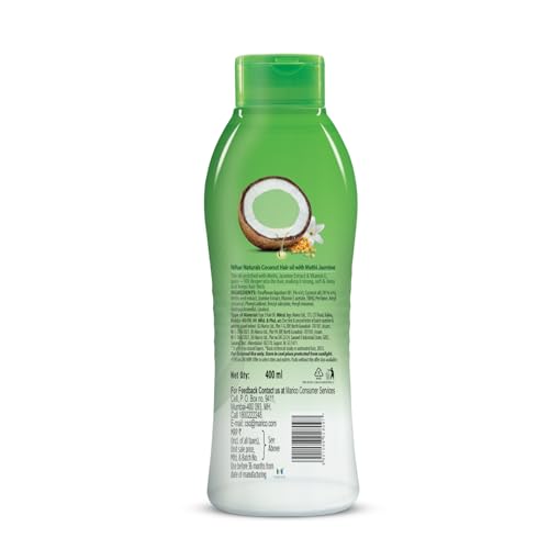 Image of Nihar Naturals Non Sticky,Coconut Hair Oil For Thick & Strong Hair, Jasmine, 400 ml