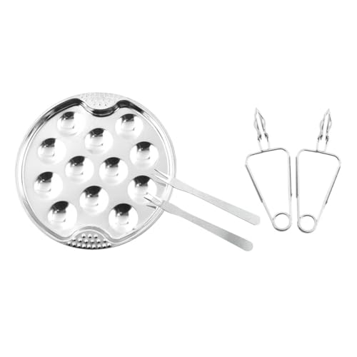 VALICLUD 1Juego Conjunto de Placas Inoxidable para Hornear Caracoles para Restaurantes y Hogar Diseño Ergonómico y Apilable