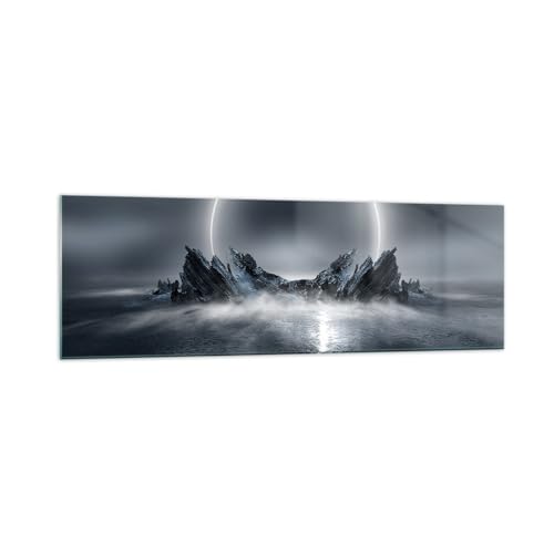 Quadro su Vetro 160x50cm Stampe da Parete in Vetro Futurismo Tempesta Luna Grandi XXL Decorazione Murale Camera da Letto Cucina 1 pezzo Quadri Moderni Soggiorno Immagini Wall Art GAB160x50-5372