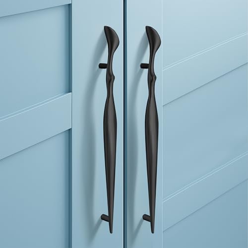 Image of Plantex Cabinet Handle /Kitchen Cabinet Door Handle /Wardrobe /224 mm Cupboard Handle /Door Pull-Push Handle for Home /Office - Pack of 2 (Black)