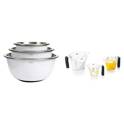 Set de 3 Bowls y 3 Tazas Medidoras de Acero Inoxidable OXO