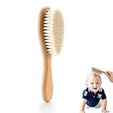 HABNI Baby Haarbürste & Baby Kamm Set - Baby Bürste mit weichen Ziegenborsten, Holz Babykamm Set,...