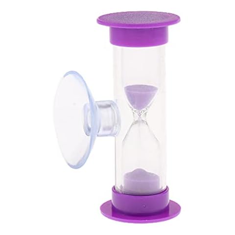 Gazechimp Reloj de Arena de 3 Minutos con Ventosa Morado Cover