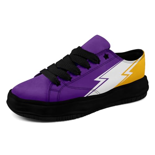 Lightning Canvas Sneakers Comfortable Casual Walking Sports Shoes for Men Women Non-slip Lace-up Flat Tennis Trainers