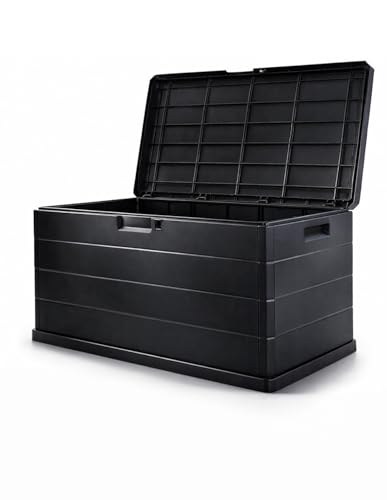 Jardin202 - Baúl Exterior Grande 170L / 340L de Resina para Jardín y Terraza | Arcón de Almacenaje | Impermeable | Resistente UV | Antracita | 340 L