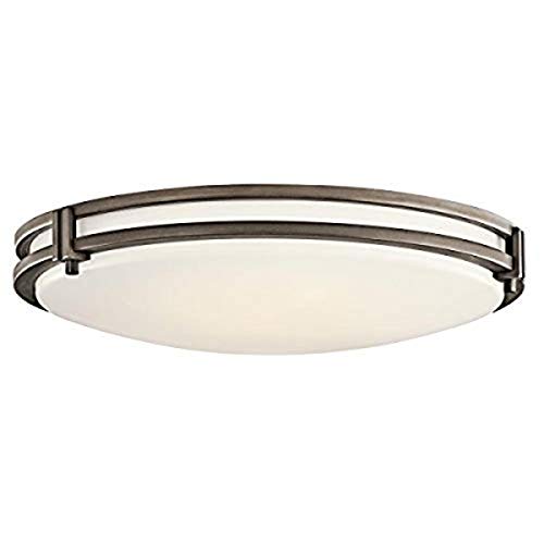 Kichler 10828OZ Flush Mount 3-Light Fluorescent, Olde Bronze