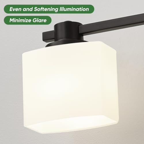 Image of 32 Inch Matte Black Bathroom Light Fixtures Over Mirror 4 Light Bathroom Vanity Light Milk Glass Makeup Shower Lamp Small Farmhouse Wall Sconce Modern Desk Vintage Rustic Bath Sink Lighting