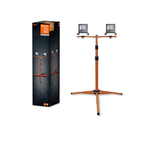 LEDVANCE LED Arbeitslicht, Leuchte für Außenanwendungen, Kaltweiß, Tripod-Ständer, LED Worklight, 2 x 20 Watt