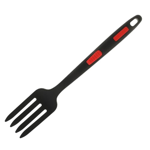 Cabilock Ergonomic Multi Function Silicone Fork Wear Resistant Reusable Food Fork for Cooking and Serving for Kitchen Restaurants and Housewarming Deep