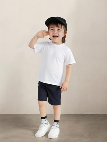 Family Feeling Boys Short Sleeve Summer Crewneck Kids T-Shirts Top Girls 2-Piece Tee2