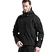 FREE SOLDIER Giacche militari Softshell da uomo Fodera in pile da esterno Giacca antivento impermeabile con cappuccio Giacche tattiche calde multitasche per escursioni di caccia (Nero,L)