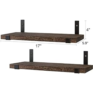 Mkono Rustic Wood Floating Shelves Wall Mounted Shelving Set of 2 Decorative Wall Storage Shelves with Lip Brackets for Bedroom, Living Room, Bathroom, Kitchen, Hallway, Office Mkono Rustic Wood Floating Shelves Wall Mounted Shelving Set of 2 Decorative Wall Storage Shelves with Lip Brackets for Bedroom Living Room Bathroom Kitchen Hallway Office