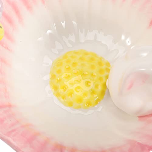 Pretyzoom Ceramic Cabbage Bowls Bunny Fruit Salad Bowls Easter Rabbit Cabbage Candy Dish Dessert Serving Bowl Easter Decoration (Pink) #TOP6