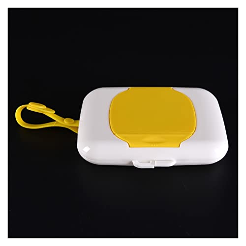 FIVENUM 4 Colores Plástico Bebé Viajes Limpiar Estuche Niño Toallitas Húmedas Caja Cambio Dispensador Titular de Almacenamiento Cajas de Pañe (Color : Yellow)
