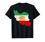 Iran Map with Lion and Sun Emblem, Vintage Persian Heritage T-Shirt