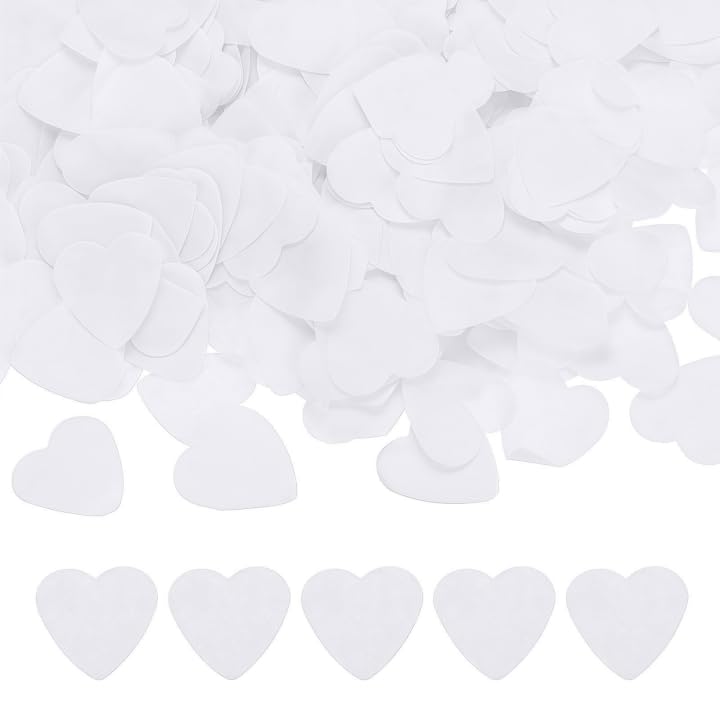 Dreamil Confettis blancs en forme de cœur pour mariage, anniversaire, demande en mariage, anniversaire, Saint-Valentin, décoration de table, accessoires de décoration...