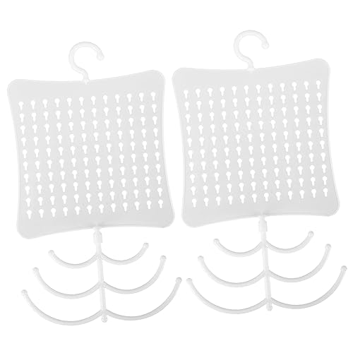 Healvian 2 Piezas bandeja de almacenamiento estante colgador de joyas montado organizador de joyas de pared organizador de almacenamiento de joyas Titular de la joyería el plastico blanco
