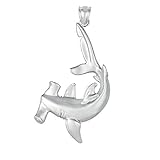 SURANO DESIGN JEWELRY Sterling Silver HAMMERHEAD SHARK Pendant, Made in USA, 18' Italian Box Chain (Only Pendant)