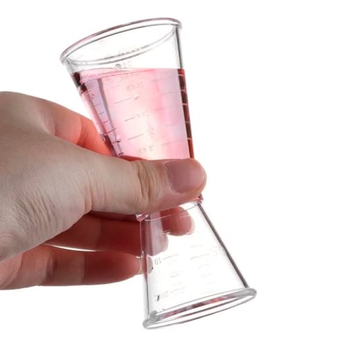 Dosador Drink Duplo em Policarbonato 30x50ml com medida interna, transparente, Profissional e Resist