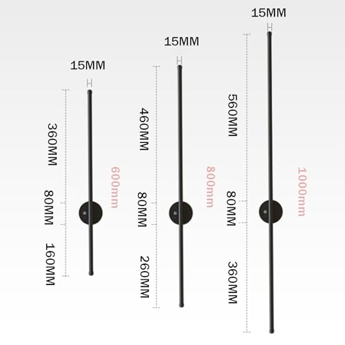 Aplique de pared LED con sensor de movimiento lámpara recargable USB negra de 60cm para armario 2