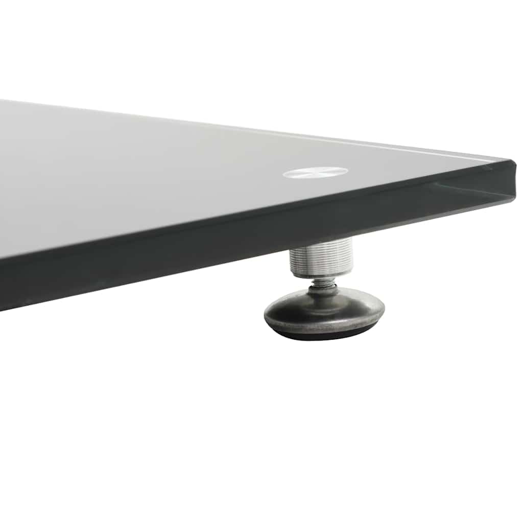 vidaXL Support Haut-Parleur 2pc Verre trempé Design 2 colonnes Noir