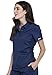 Cherokee Scrubs for Women Polo Top Snap Front Tuckable Scrub Shirt with Chest Pocket, Mesh Panels, Stretch Easy Care - WW698, M, Navy
