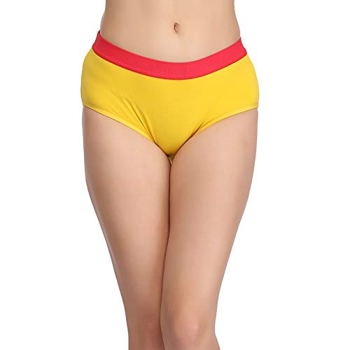 UNBRANDED Poly Cotton Grey Colour Bikini Panties for Women (Yellow)