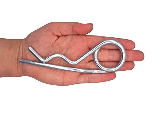 SKIR’CO (2 Stück) Federsplinte aus verzinktem Stahl 6 mm, Doppelring R Clips, R-förmiger Federsplint