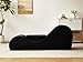Container Furniture Direct Flowline Yoga Chaise Lounge Chair for Stretching, Relaxation & Exercise, Ergonomic Design with High-Density Foam Core & Removable Machine-Washable Cover, Black