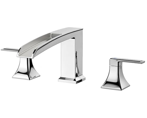 FORIOUS Roman Bathtub Faucet 3 Hole Deck Mount with 2 Handle Chrome