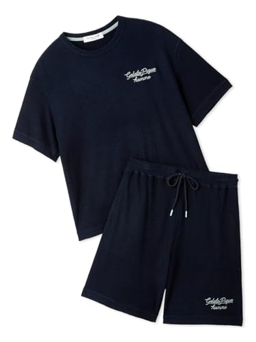 [ジェラート ピケ] 【ONLINE限定】【HOMME】【接触冷感】パイルワンポイントロゴ刺繍プルオーバー&ハーフパンツセット PHCT262959 メンズ NVY L