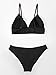 CUPSHE Women's Bikini Triangle Sexy Solid Two Piece Bathing Suit,XS Black