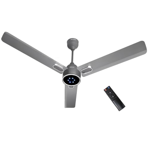 INALSA BLDC Ceiling Fan 1200mm Aero Swift Luxe|Ceiling Fan with Remote Control Timer/Boost Mode|BEE 5 Star Rated Energy Efficient|Low Noise|High Air Delivery|LED Indicator|3 Yr Warranty on Motor,Grey