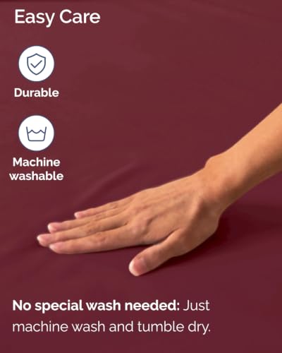 Image of Extra Deep Flex Top Split Head King Fitted Sheet - Hotel Luxury Single Fitted Sheet Only - Easily Fits 18 inch to 24 inch Mattress - Ultra Soft, Wrinkle Free w /Extra Deep Pockets - Burgundy