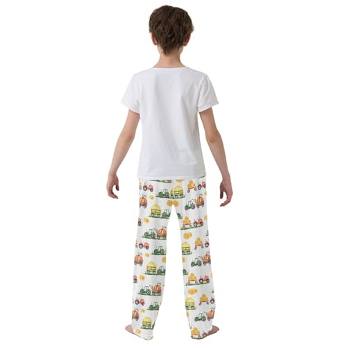 ZZXXB Tractor Harvest Boys Long Pants Soft Trousers Elastic Waist Kids Lounge Bottoms with Pockets S-XL3
