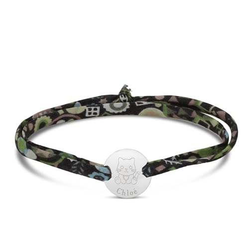 Bracelet liberty enfant personnalisé argent et médaille animal