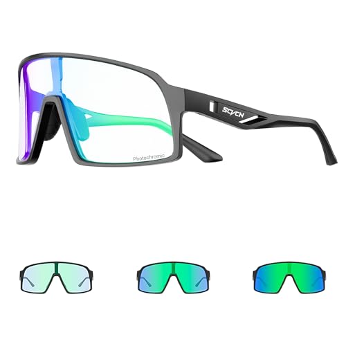 SCVCN Gafas de Ciclismo Fotocromáticas Hombre Gafas de Sol Deportivas Mujer Transparente Gafas MTB Protección UV 400 Gafas Bicicleta Montaña con TR90 Gafas Bici Gafas BTT Gafas Ciclista Running S325