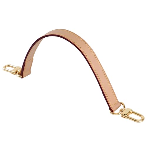 Image of Genuine Leather Plain Strap Replacement Top Handle Leather Strap for Handbag (Tan, 14.5 in)