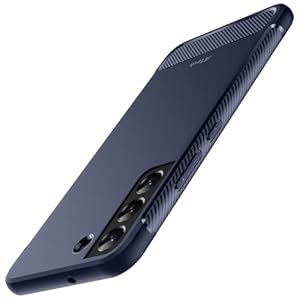 JETech Slim Fit Case for Samsung Galaxy S22 5G 6.1-Inch, Thin Phone Cover with Shock-Absorption and Carbon Fiber Design (Blue)