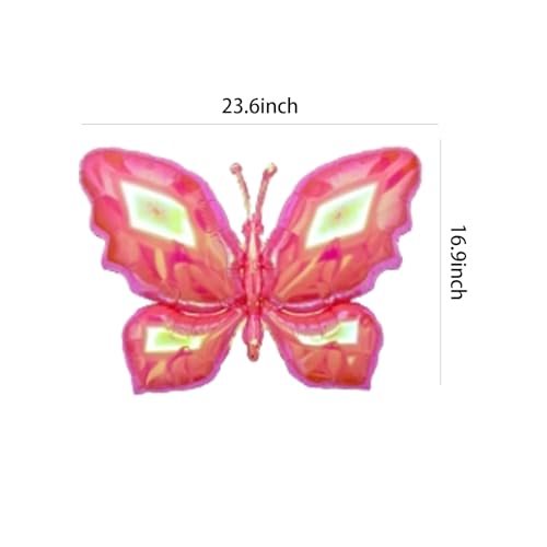 Image of PLAP Birthday Butterfly Party Balloons Party Decorate with Balloon Decorations (Red)