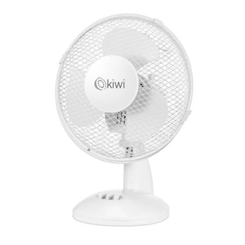 Masaüstü Vantilatör 23 cm Fan Çapı; 3 Kademeli Hız Ayarlı, Salınım Fonksiyonlu, Sessiz Çalışan Kompakt Mini Fan, Ev Ofis Masa Üstü Kullanım için Beyaz Vantilatör