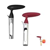 2 Stück Apfelentkerner,Apfelkernausstecher,Edelstahl Apfelausstecher mit ABS-Griff,Gezackte Edelstahlklinge,Apfelpflücker,Entkerner,Entsteiner für Obst und Gemüse,Apfelentkerner Corer Obstentkerner