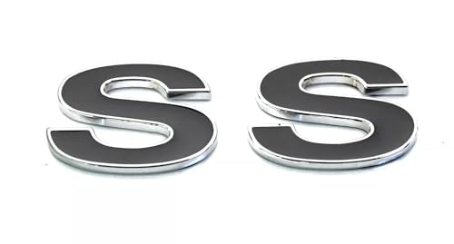 Image of Side Door Emblem 3D Badge Nameplate Letter Sticker 12369966R Fit for 1996-2002 SS 2pcs (Silver Black)