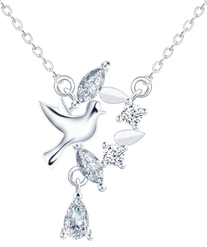 feilok Paloma de la paz collar colgante de Zirconia collar femenino 925 plata esterlina