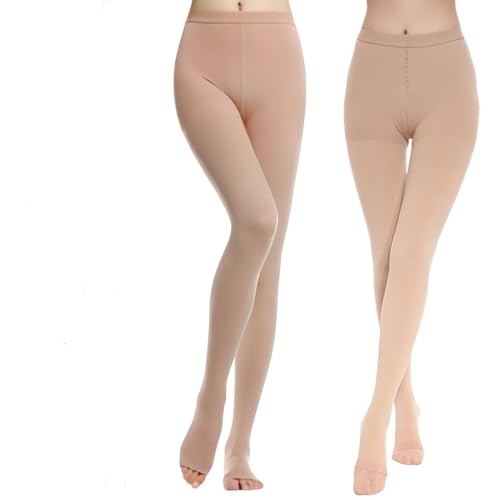 LAXDAMRE Women Compression Stockings 23 - 32 mmHg Medical Open Toe Thigh High Socks for Varicose Veins Relief Swelling Reduction Ideal for Teachers Doctors and Those with Long - Standing JobsXL)