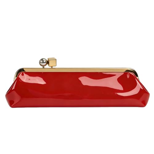 Pochette en cuir microfibre femme rétro chic avec fermoir doré kisslock