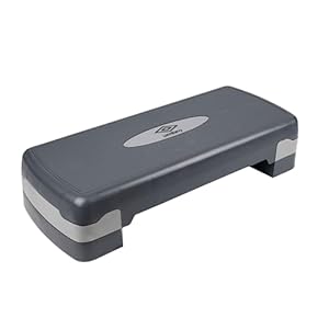 Umbro Aerobic Stepper Stepper – in hoogte verstelbaar 10-15 cm – stepper aerobic met antisliplaag – mini stepper voor thuis – Stairmaster voor alle leeftijden – zwart/grijs